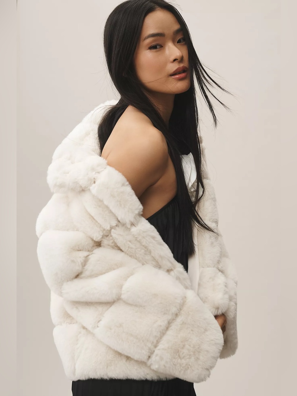 NVLT Bold Stripe Faux-Fur Eva Jacket